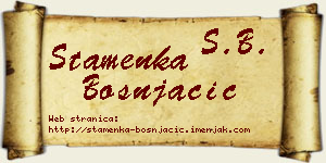Stamenka Bošnjačić vizit kartica